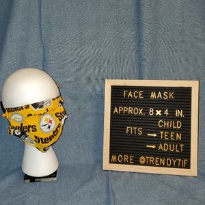 Pittsburg Steelers Face Covering Mask Shield Washable Reusable